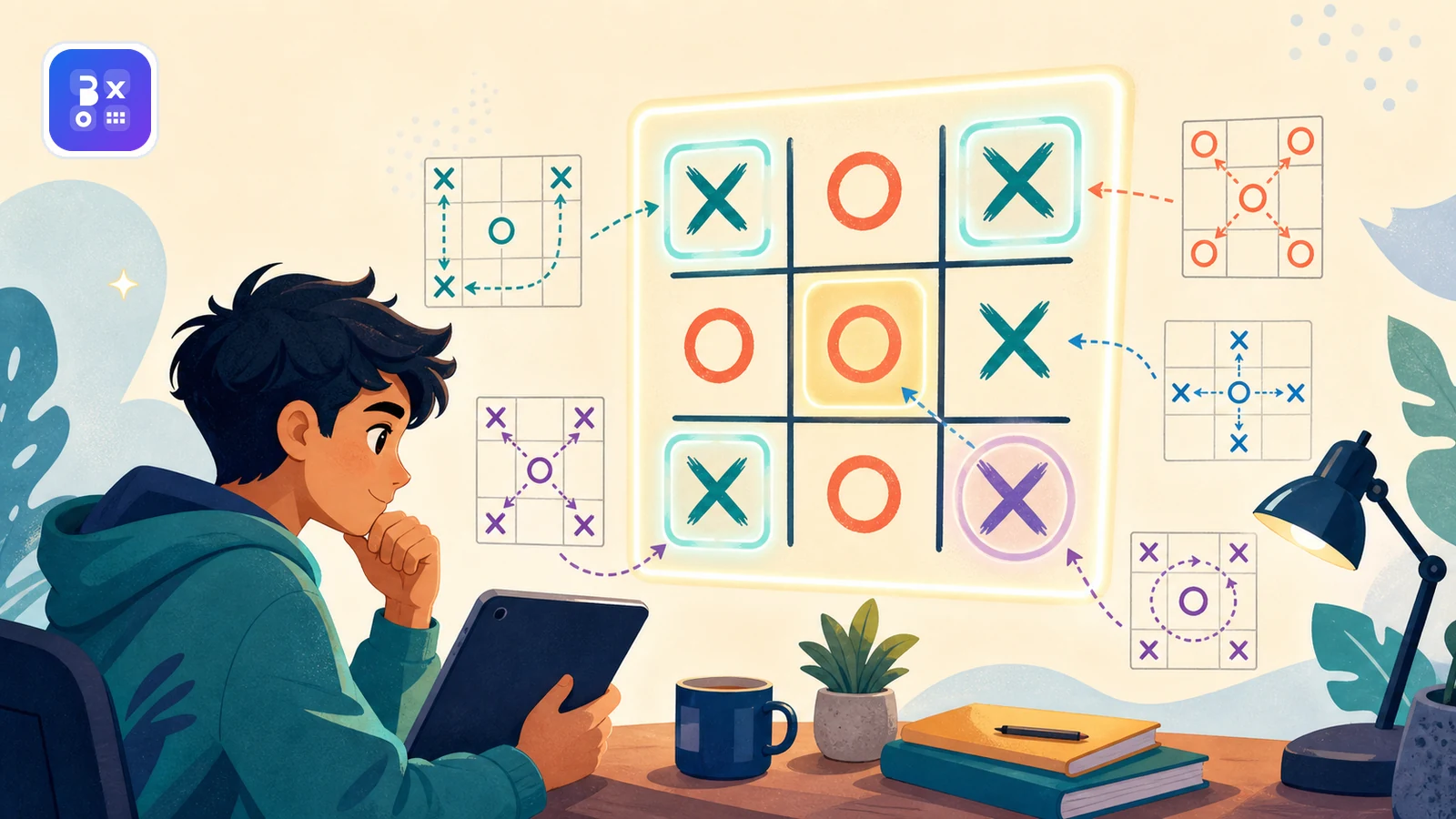 Screenshot of the Tic Tac Toe game against an AI bot from Games I Know.